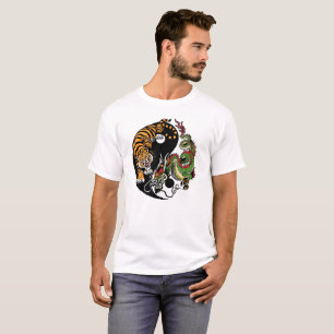 T-shirt dragon et tigre yin yang