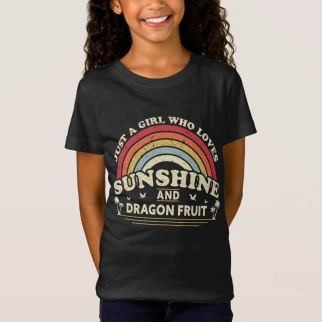 T-Shirt Dragon Fruit Girl Qui Aime Le Soleil Et Le Dragon  (Devant)