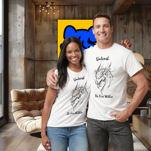 T-shirt Dragon Furieux Art Linéaire – Créature Mythique Pu