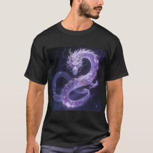 T-shirt Dragon Galaxie Pourpre Dragon Cosmique Mystique