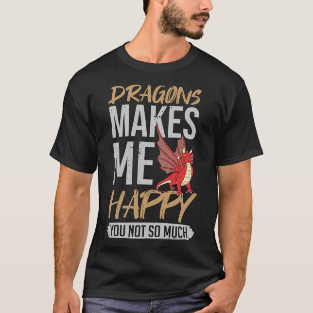 T-shirt Dragon Head Funny Mignonne Imaginaire Créature Pul (Devant)