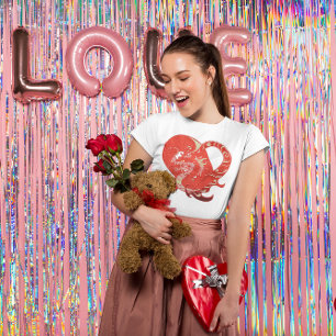 T-shirt Dragon Heart Valentine Lumière Femmes