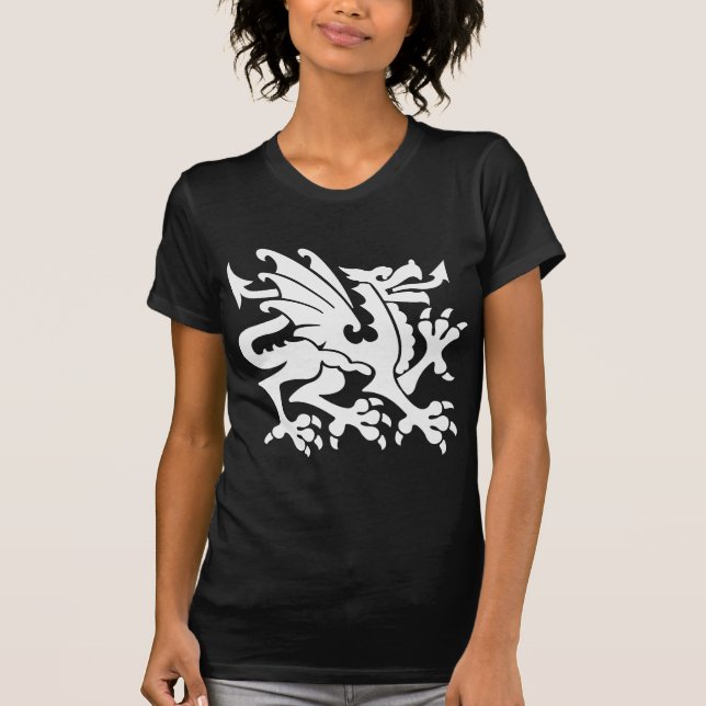 T-shirt Dragon héraldique 01 - blanc (Devant)