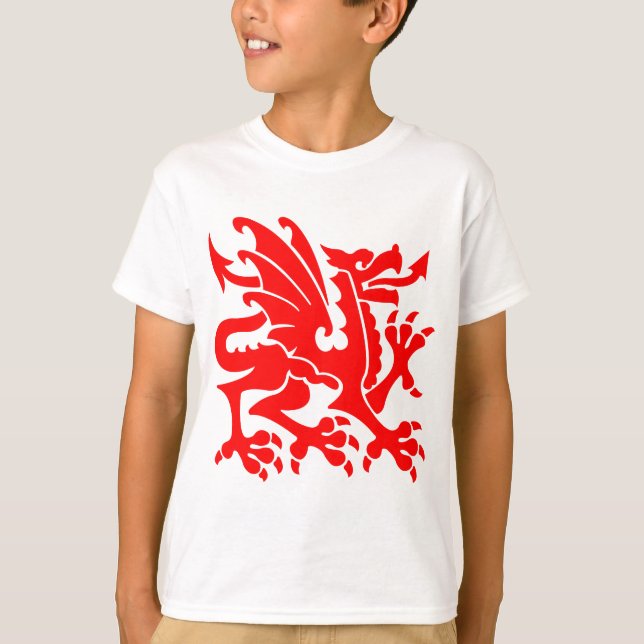 T-shirt Dragon héraldique 01 - rouge (Devant)