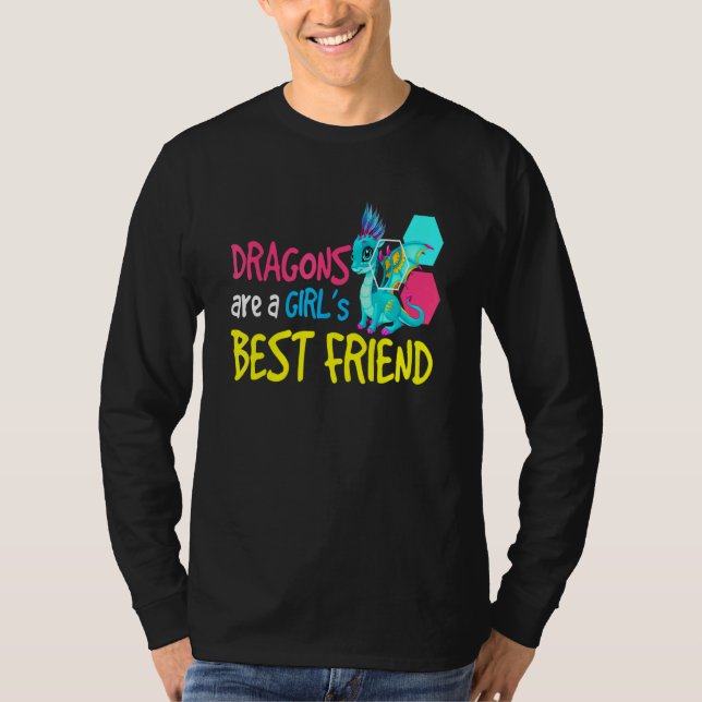 T-shirt Dragon I Girls Best Friend I Kids Dragon Imaginair (Devant)