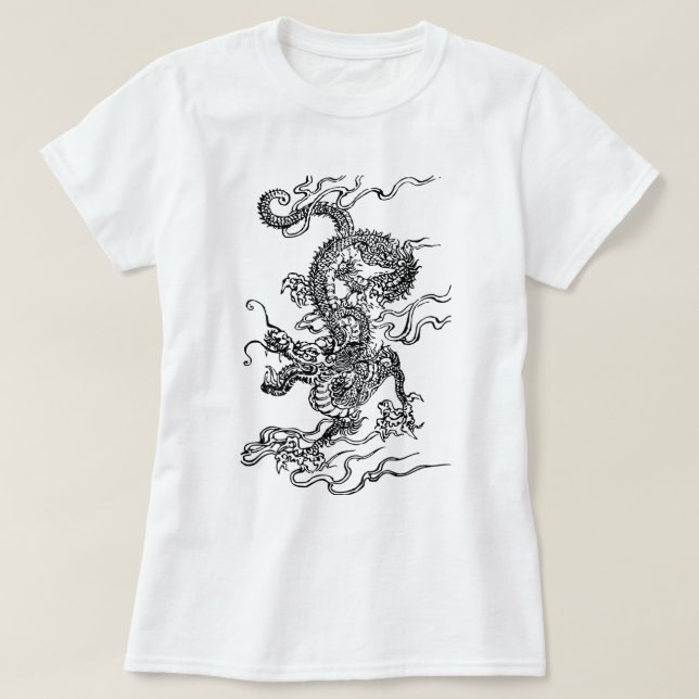 T-shirt Dragon japonais - dans le style chinois (Design devant)