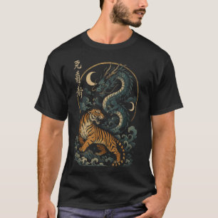 T-shirt Dragon Japonais De Tigre Yin Et Yang Mythique Pâqu