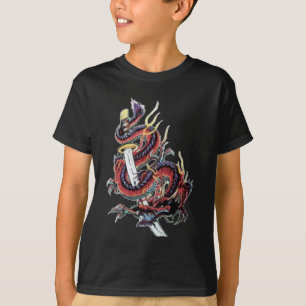 T-shirt Dragon japonais Katana de Sui Riu