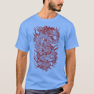 T-shirt Dragon japonais noir cool côté arrière