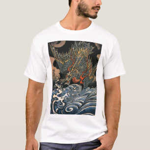 T-shirt Dragon japonais peignant la chemise de C. 1800's