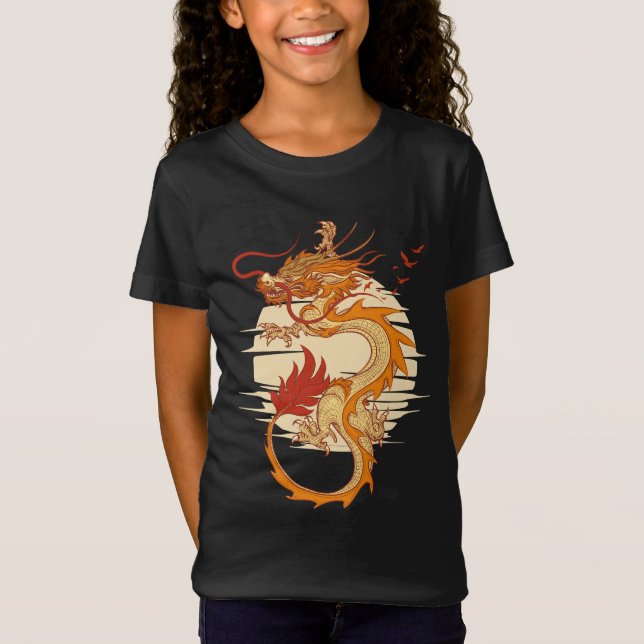 T-Shirt Dragon Japonais Vintage  (Devant)