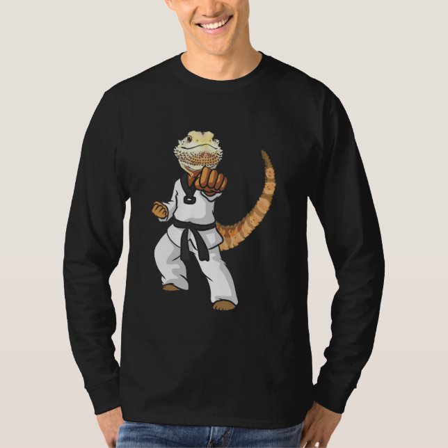 T-shirt Dragon Karate Samurai Ninja Lizard R (Devant)
