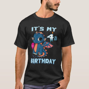 T-shirt Dragon Kids Enfants 4E Anniversaire Tee Boy Girl 4