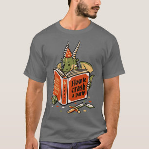 T-shirt Dragon Lecture d'un livre RPG Party Crashing par T