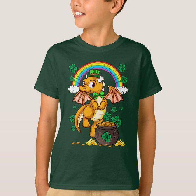 T-shirt Dragon Leprechaun Jour de l'Saint Patrick irlandai (Devant)