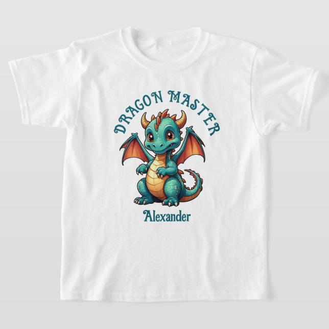 T-shirt Dragon Master Cute Green Dragon Personnaliser (Poser)