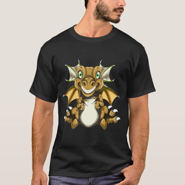 T-shirt Dragon mignon volant mythique Créature Dragon (Devant)
