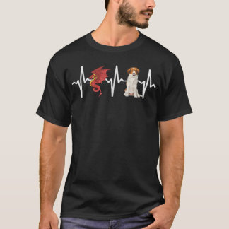 T-shirt Dragon Nederlandse Kooikerhondje Heartbeat Dog Lov