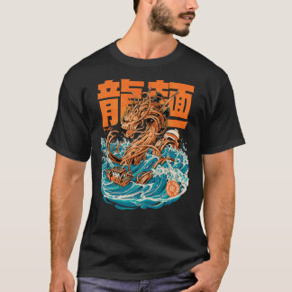 T-shirt Dragon noir du Grand Ramen de Kanagawa Essential T