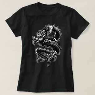 T-shirt Dragon noir et blanc