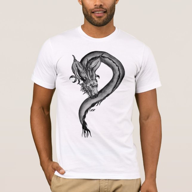 T-shirt Dragon noir et blanc (Devant)