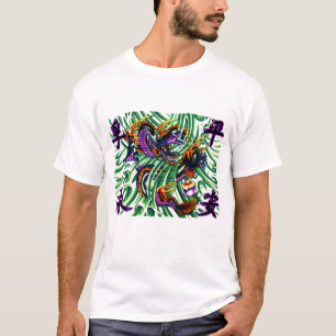 T-shirt Dragon noir oriental frais Tattpp