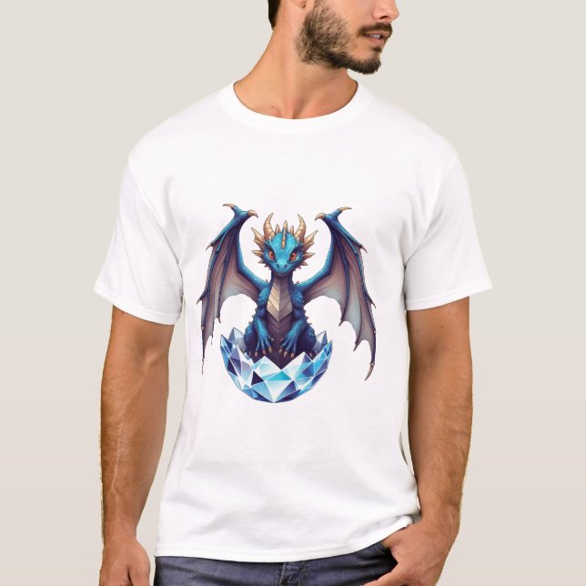 T-Shirt Dragon nouveau-né émergeant d'un œuf de cr (Devant)