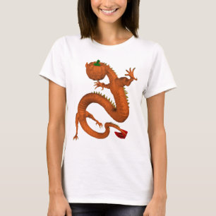 T-shirt Dragon orange de citrouille de Halloween