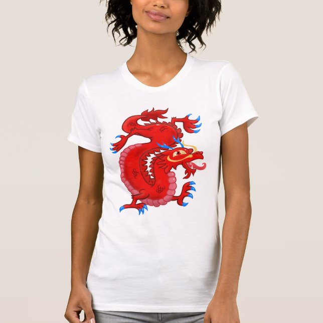 T-shirt Dragon Oriental Rouge (Devant)