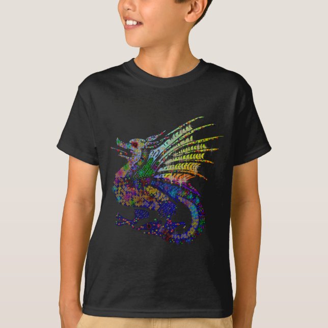T-shirt Dragon orné de bijoux (Devant)