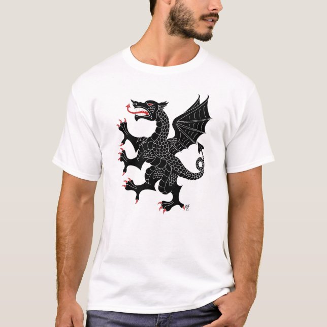 T-shirt Dragon Rampant Sable (Devant)