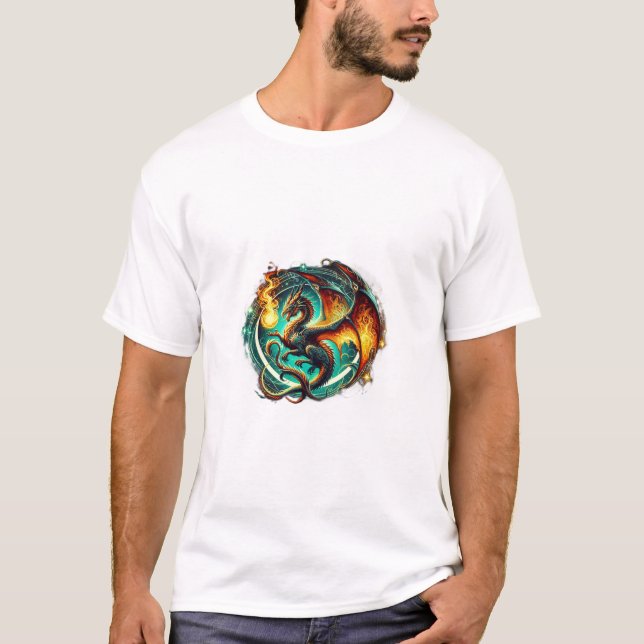 T-shirt Dragon respirant le feu (Devant)