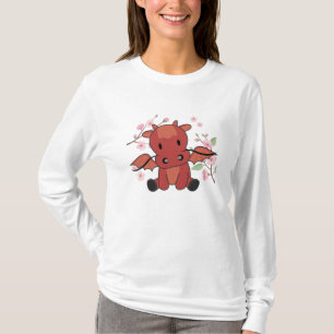 T-shirt Dragon Rouge Animaux Sucrés Pour Imaginaire Kawaii