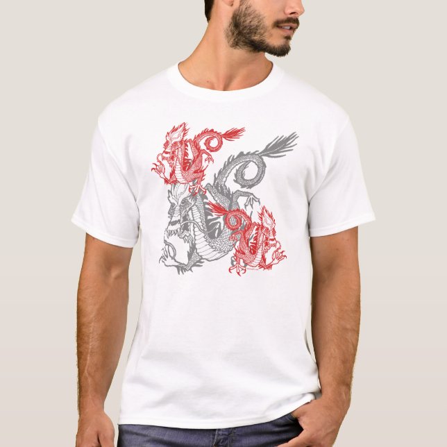 T-shirt Dragon rouge chinois (Devant)
