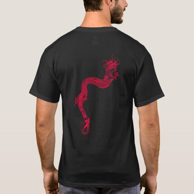 T-shirt Dragon Rouge Chinois vintage (Dos)