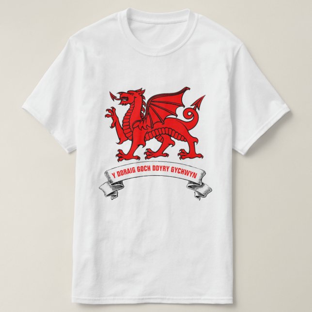 T-shirt Dragon Rouge Gallois Avec Slogan (Design devant)