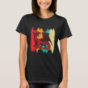 T-shirt Dragon Rouge Mythologie Rétro Chevaliers du Moyen 