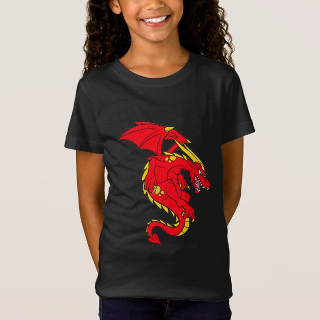 T-Shirt Dragon rouge taille enfant (Devant)