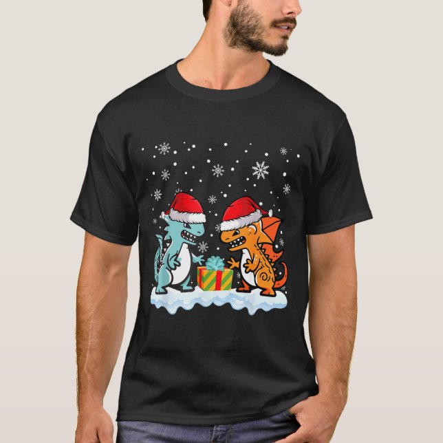 T-shirt Dragon Santa Hat Mythical Animal Funny Christmas P (Devant)