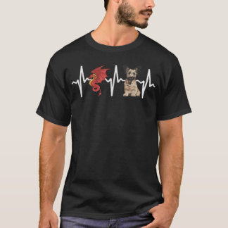 T-shirt Dragon Skye Terrier Amoureux des chiens Heartbeat 