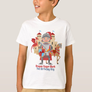 T-shirt Dragon Slayer Knight Boy fête d'anniversaire