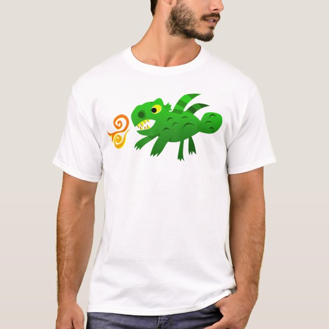 T-shirt Dragon solide vert (adulte) (Devant)