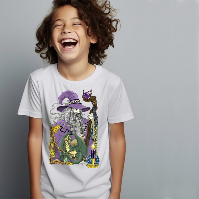 T-shirt Dragon Sorcier Celtique Fantastique Violet (Créateur téléchargé)