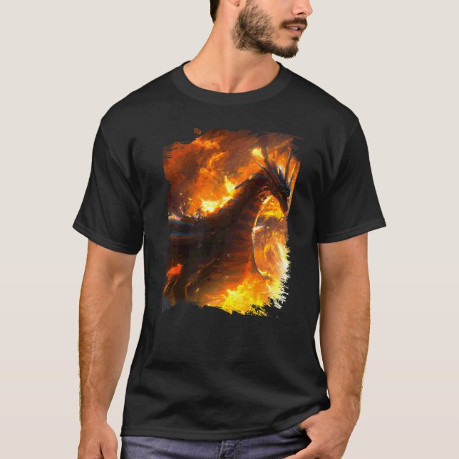 T-shirt Dragon Spatial Respirant du Feu (Devant)