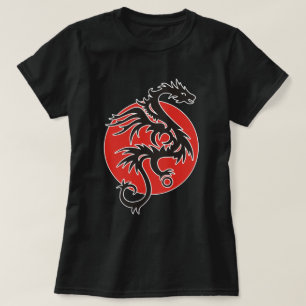 T-shirt Dragon Sun - noir rouge blanc + vos idées