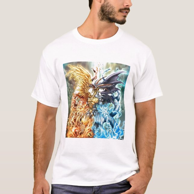 T-shirt Dragon superbe d'élément (Devant)