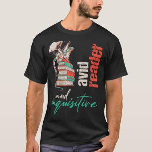 T-shirt Dragon sur les livres Lecteur d'Avid et inquistif