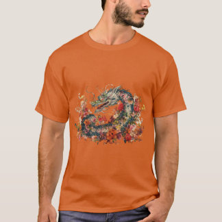 T-shirt Dragon traditionnel chinois magnifique débordant w