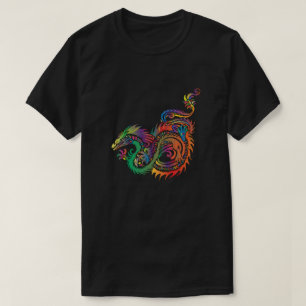 T-shirt Dragon tribal coloré