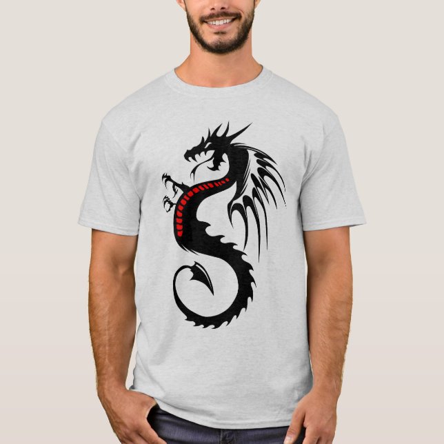 T-shirt dragon tribal tatouage forme  (Devant)
